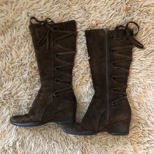 SOFT Brand Suede Brown Knee-High Boots 7.5